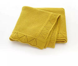 Firststepsshop Pătură tricotată - mustard