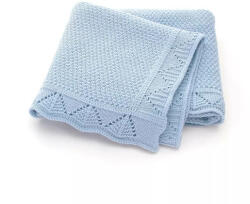 Firststepsshop Pătură bebe tricotată blue, 100 x 80 cm, poliester