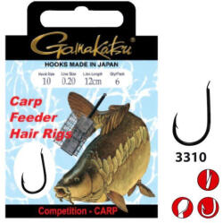 Gamakatsu Carlige Gamakatsu Carp Hair 3310b 0, 18mm, 10 Buc Plic, Nr 12 (gk.140306.12.18)