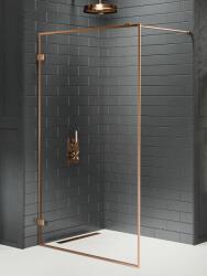 NEW TRENDY Avexa Copper Brushed perete cabină de duș walk-in 120 cm cupru periat/sticla transparentă EXK-3801