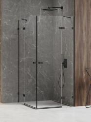 NEW TRENDY Avexa Black cabină de duș 80x80 cm pătrat negru mat/sticlă transparentă EXK-1608 (EXK1608)