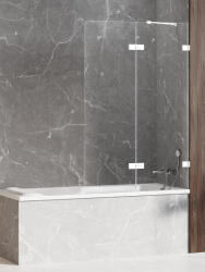 New Trendy Avexa White paravan cadă 130 cm două piese alb mat/sticlă transparentă EXK-2979 (EXK2979)