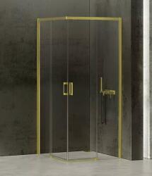 NEW TRENDY Prime Light Gold cabină de duș 90x80 cm dreptunghiular auriu luciu/sticlă transparentă D-0418A/D-0417A (D0418AD0417A)