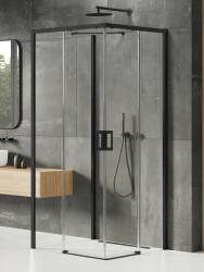 NEW TRENDY Prime Black cabină de duș 100x90 cm dreptunghiular negru mat/sticlă transparentă K-1002 (K1002)
