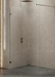 NEW TRENDY Avexa Gunmetal Brushed perete cabină de duș walk-in /sticla transparentă EXK-7089