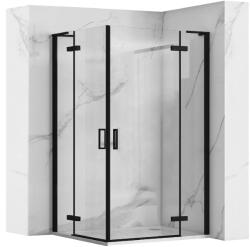 Rea Hugo cabină de duș 100x100 cm pătrat negru semi lucios/sticlă transparentă REA-K6602
