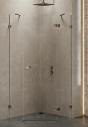 NEW TRENDY Avexa Gunmetal Brushed cabină de duș 80x80 cm gunmetal periat/sticlă transparentă EXK-3830 (EXK3830)