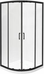 Besco Modern Black cabină de duș 90x90 cm semicircular negru mat/sticlă transparentă MPB-90-190-C (MPB90190C)