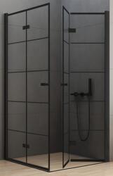 NEW TRENDY New Soleo Black cabină de duș 90x90 cm pătrat negru mat/sticlă cu model D-0289A/D-0290A (D0289A/D0290A)