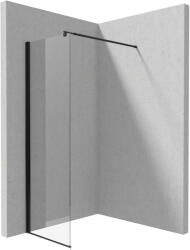 Deante Kerria Plus perete cabină de duș walk-in 70 cm negru mat/sticla transparentă KTS_N37P