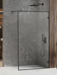 NEW TRENDY Avexa perete cabină de duș walk-in 130 cm negru semi lucios/sticla transparentă EXK-2663