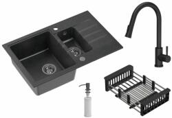 Quadron Comfort 156 chiuveta cu baterie și accesorii negru/negru HCQP57850CZK_3673500BLM (HCQP57850CZK3673500BLM)