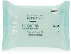 Byphasse Șervețele demachiante, 20 bucăți - Byphasse Aloe Vera Make-up Remover Wipes Sensitive Skin 20 buc