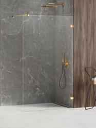 NEW TRENDY Avexa Gold Shine perete cabină de duș walk-in 90 cm auriu luciu/sticla transparentă EXK-7058