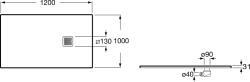 Roca Terran cădiță de duș dreptunghiulară 120x100 cm negru AP1014B03E801400 (AP1014B03E801400)
