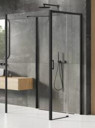 NEW TRENDY Prime Black cabină de duș 110x110 cm pătrat negru mat/sticlă transparentă K-1608 (K1608)