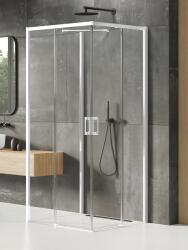 NEW TRENDY Prime White cabină de duș 80x70 cm dreptunghiular alb mat/sticlă transparentă K-1534 (K1534)