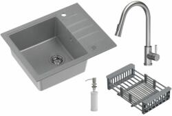 Quadron Comfort 116 chiuveta cu baterie și accesorii gri/oțel HCQP6250SZK_3673500BS (HCQP6250SZK3673500BS)