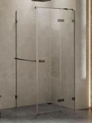 NEW TRENDY Avexa Gunmetal Brushed cabină de duș 90x80 cm dreptunghiular gunmetal periat/sticlă transparentă EXK-3290 (EXK3290)