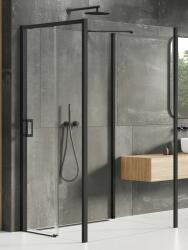 NEW TRENDY Prime Black cabină de duș 100x100 cm pătrat negru mat/sticlă transparentă K-1347 (K1347)