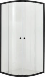 Hagser Andrea cabină de duș 90x90 cm semicircular negru mat/sticlă transparentă HGR22000020