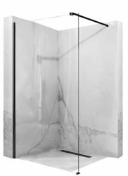 Rea Aero perete de duș 80 cm negru semi lucios/sticla transparentă REA-K7580