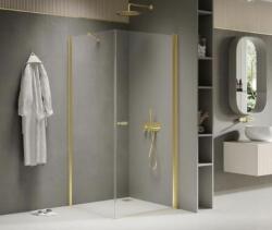 NEW TRENDY New Soleo Light Gold cabină de duș 90x90 cm pătrat auriu luciu/sticlă transparentă K-1841-WP (K1841WP)