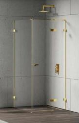 NEW TRENDY Eventa Gold Shine cabină de duș 90x90 cm pătrat auriu luciu/sticlă transparentă EXK-4727 (EXK4727)