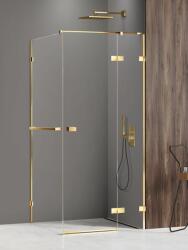 NEW TRENDY Avexa Gold Shine cabină de duș 80x80 cm pătrat auriu luciu/sticlă transparentă EXK-3193 (EXK3193)