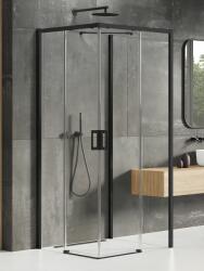 NEW TRENDY Prime Black cabină de duș 100x100 cm pătrat negru mat/sticlă transparentă K-1003 (K1003)