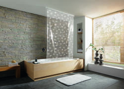 Kleine Wolke Duschrollo jaluzele de duș fără casete 240x128 cm transparent-alb 3321114747 (3321114747) Perdea de dus
