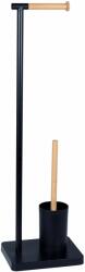BISK Umbra suport cu perie wc negru-lemn 08168 (08168)