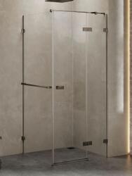 NEW TRENDY Avexa Gunmetal Brushed cabină de duș 100x80 cm dreptunghiular gunmetal periat/sticlă transparentă EXK-3291 (EXK3291)