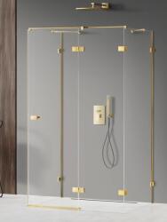NEW TRENDY Avexa Gold Shine cabină de duș 90x80 cm dreptunghiular auriu luciu/sticlă transparentă EXK-2131 (EXK2131)