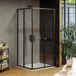 RAVAK Blix Slim uși de duș 90 cm culisantă negru mat/sticlă transparentă X1XM70300Z1