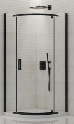 NEW TRENDY New Komfort Black cabină de duș 90x90 cm semicircular negru mat/sticlă transparentă K-0469 (K0469)