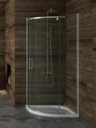 NEW TRENDY New Komfort cabină de duș 89x89 cm semicircular crom luciu/sticlă transparentă K-0436 (K0436)