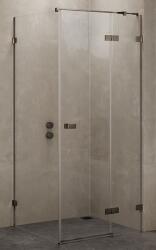 NEW TRENDY Avexa Gunmetal Brushed cabină de duș 120x110 cm dreptunghiular periat/sticlă transparentă EXK-3371 (EXK3371)