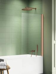 New Trendy New Soleo Copper Brushed paravan cadă 80 cm o piesă cupru periat/sticlă transparentă P-0130 (P0130)