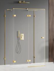 NEW TRENDY Avexa Gold Shine cabină de duș 100x100 cm pătrat auriu luciu/sticlă transparentă EXK-2109 (EXK2109)