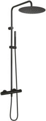 Oltens Boran set de duș perete cu termostat cu duș de ploaie negru mat 36502300 (36502300)