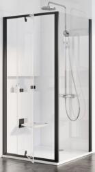 RAVAK Pivot perete de duș 80 cm negru mat/sticla transparentă 90G40300Z1 (90G40300Z1)