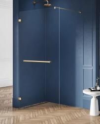 NEW TRENDY Avexa Gold Brushed perete cabină de duș walk-in 110 cm auriu periat/sticla transparentă EXK-7038 (EXK7038)