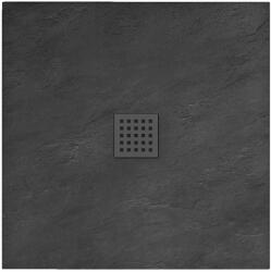Rea Rock cădiță de duș dreptunghiulară 100x80 cm negru REA-K4578