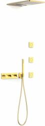 TRES B-System set de duș ascuns cu termostat cu duș de ploaie auriu 30725405OR (30725405OR)
