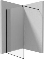 Deante Kerria Plus perete cabină de duș walk-in 110 cm negru mat/sticla transparentă KTS_N31P