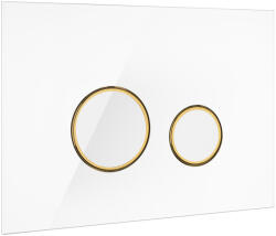 Oltens Lule buton de spălare pentru WC alb/auriu/mat/alb 57203000 (57203000)