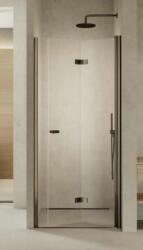 NEW TRENDY New Soleo Gunmetal Brushed uși de duș 90 cm pliantă grafit periat/sticlă transparentă D-0543A (D0543A)