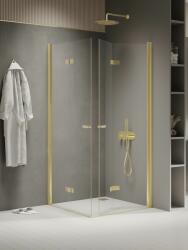 NEW TRENDY New Soleo Light Gold cabină de duș 90x90 cm pătrat auriu luciu/sticlă transparentă K-1953 (K1953)