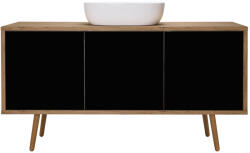 Oltens Hedvig dulap 140x45x49.7 cm sub chiuveta pe perete negru-stejar 60205360 (60205360)